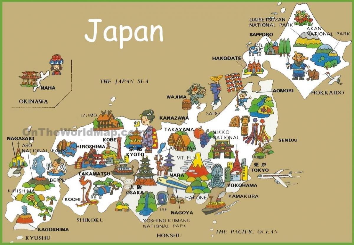 mapa turístico de japón
