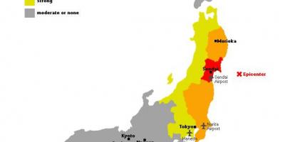 Mapa de tsunami en japón