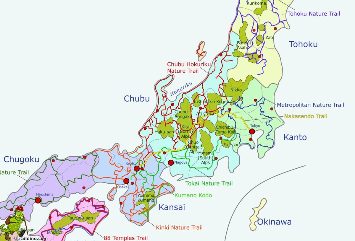 mapa de los alpes japoneses