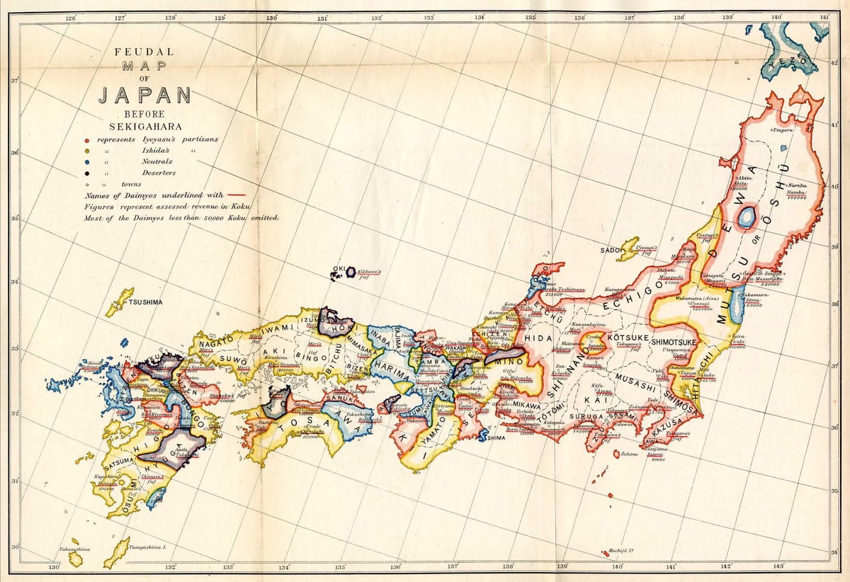 mapa de japón feudal