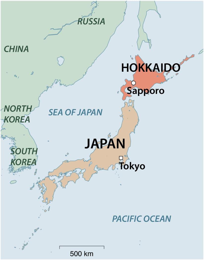 mapa del norte de japón