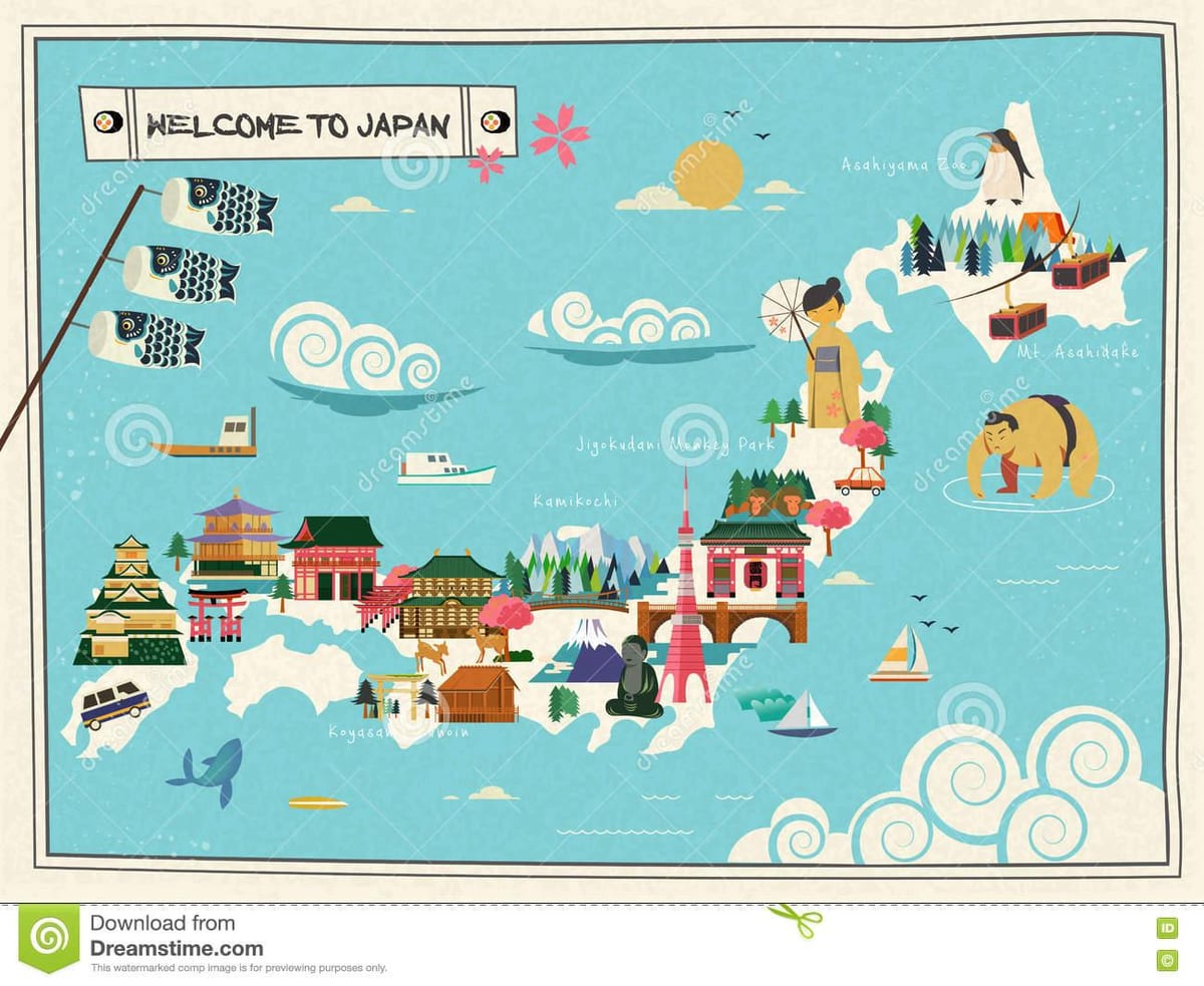 japón atracciones mapa