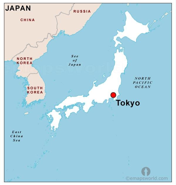 capital de japón mapa