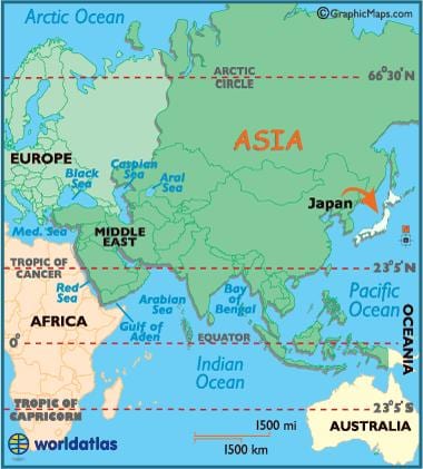 mapa del mundo de japón