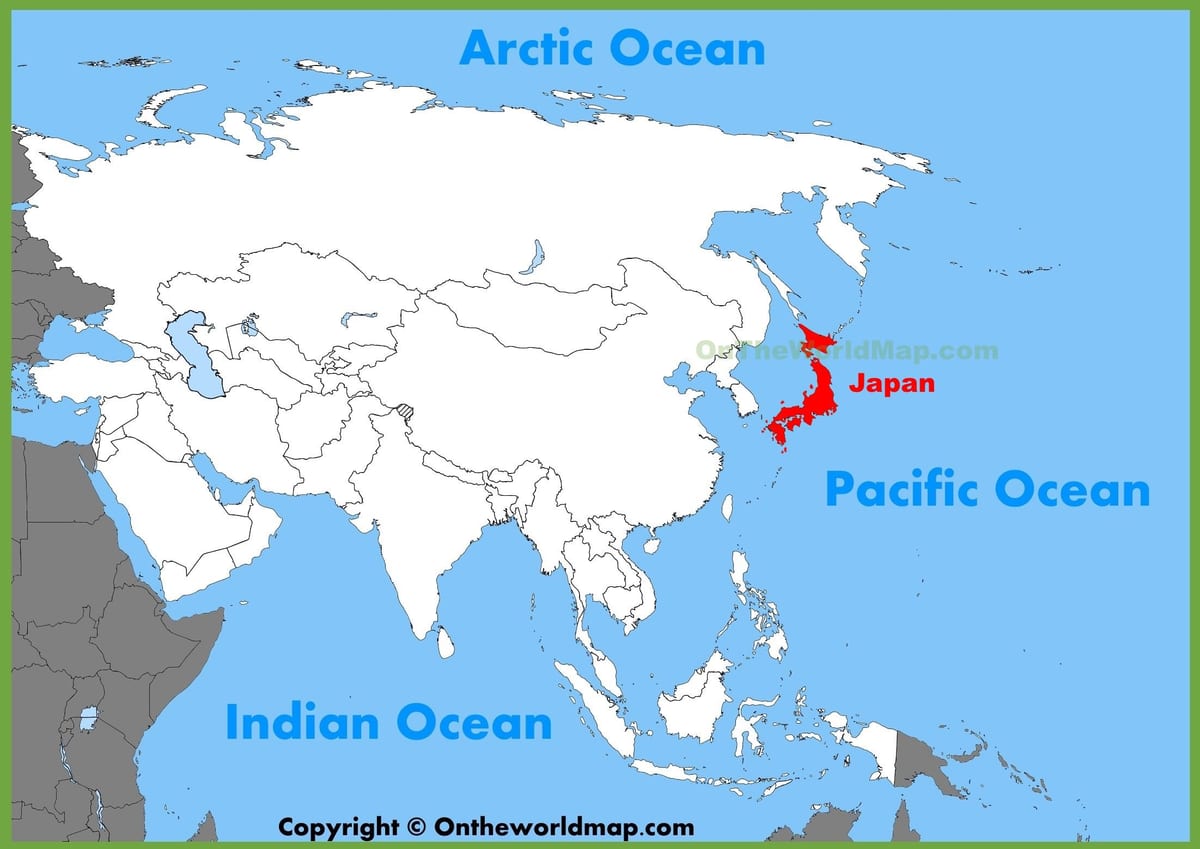 mapa de japón y asia