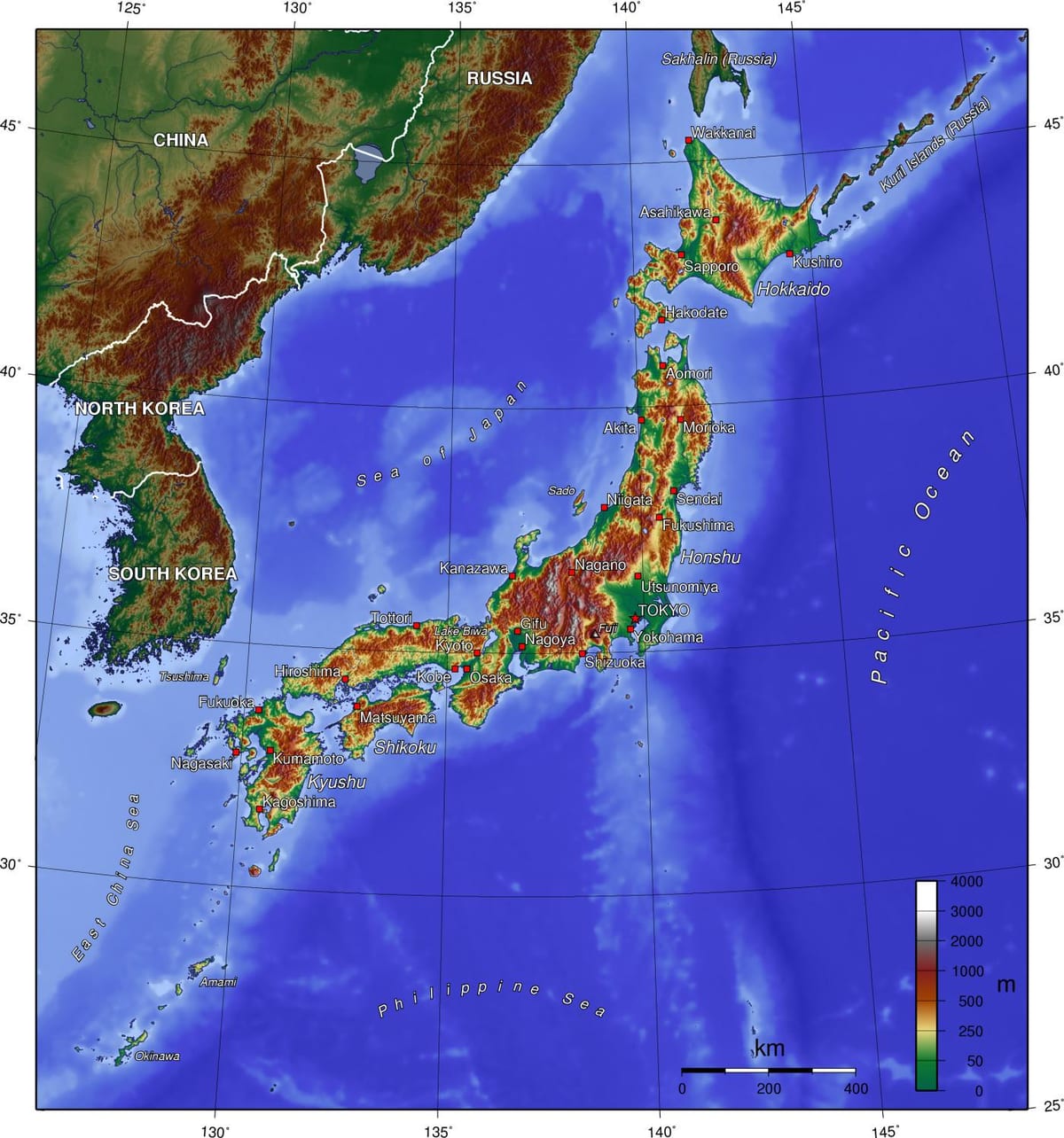 japón mapa sin conexión