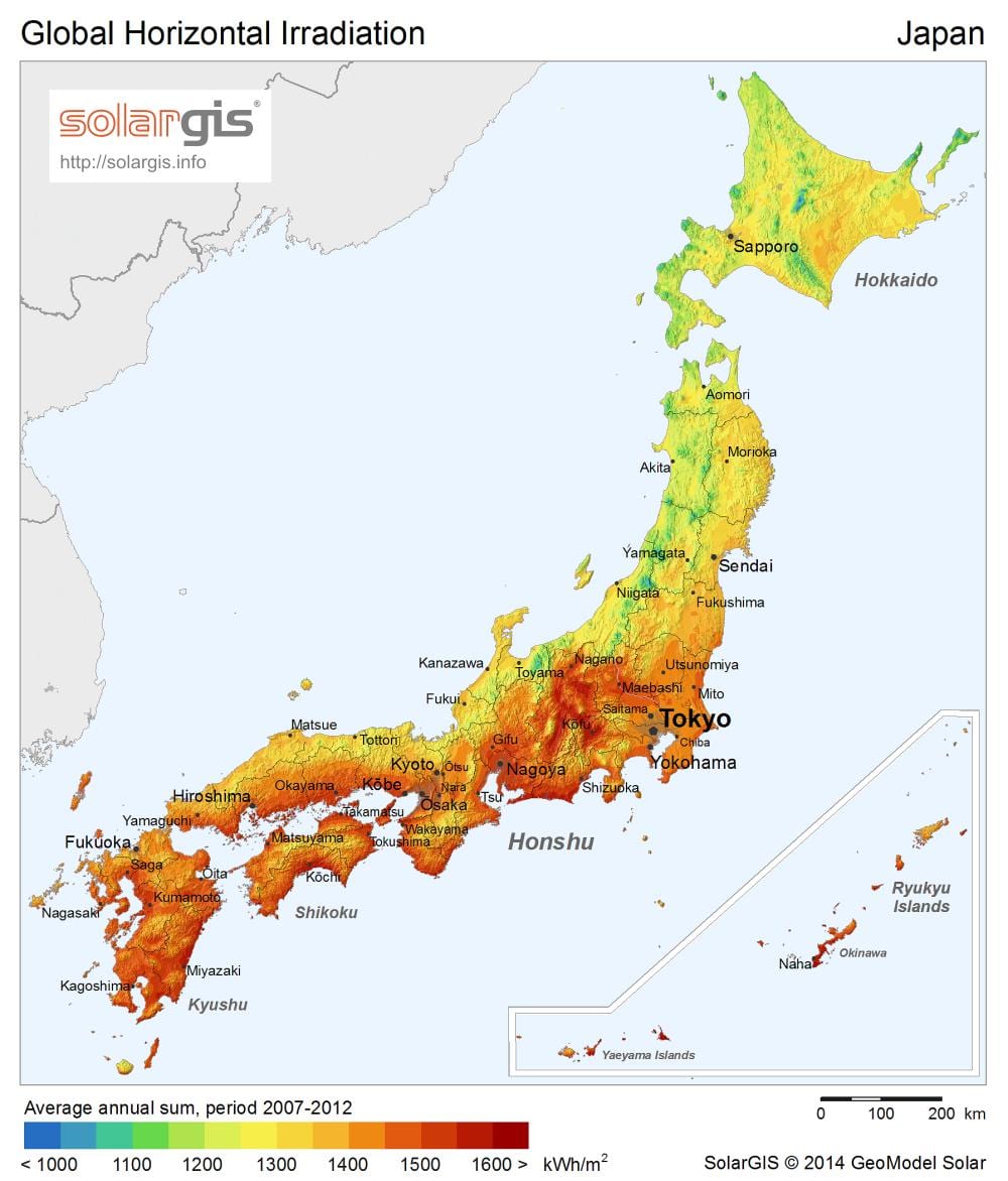 mapa de japón sol