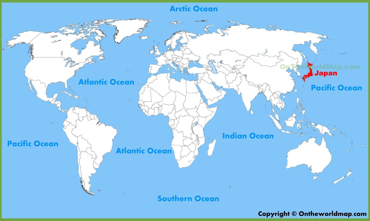 mapa de ubicación de japón