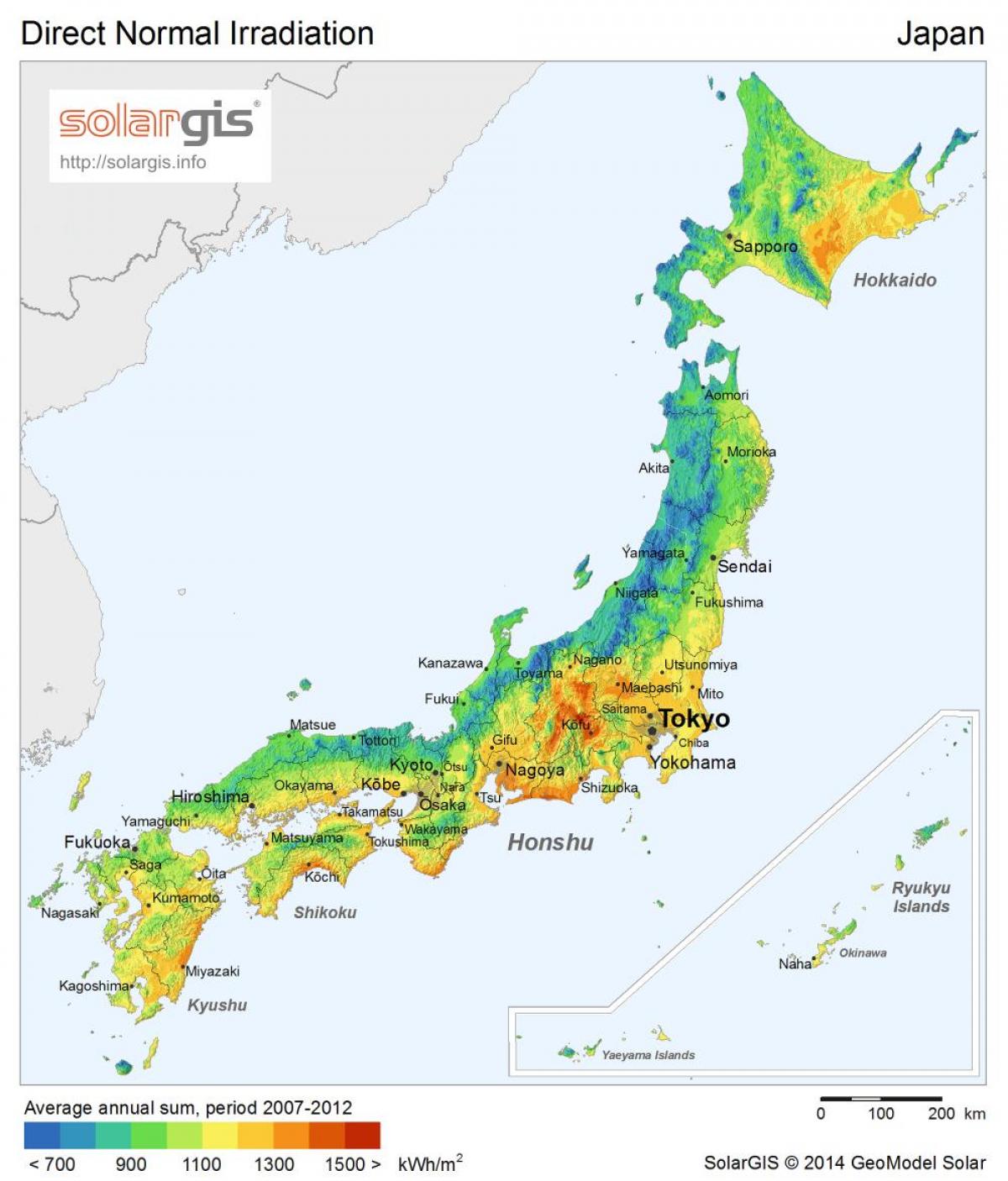 la radiación de japón mapa