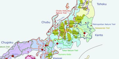 Mapa de los alpes japoneses
