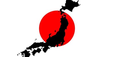 Japón mapa de la bandera