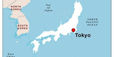 Capital de japón mapa