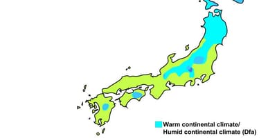 Mapa del clima en japón