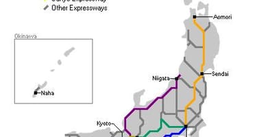Mapa de japón carretera