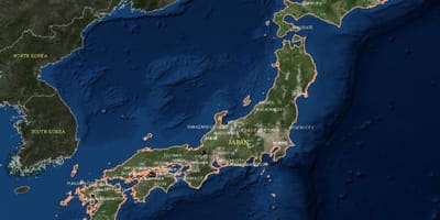 Mapa satélite de japón