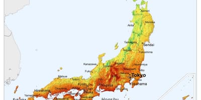 Mapa de japón sol