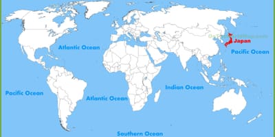 Mapa de ubicación de japón
