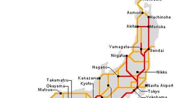 Ferrocarril de japón mapa