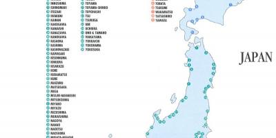 Mapa de japón puertos