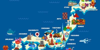 Mapa de viaje de japón