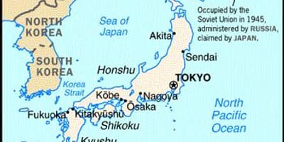 Japón y los países vecinos mapa