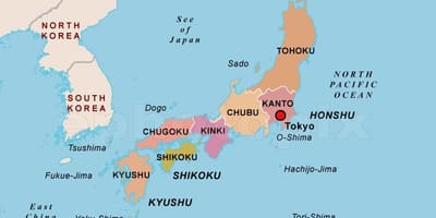 Mapa político de japón