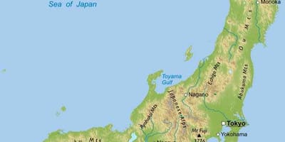 Mapa de montañas en japón